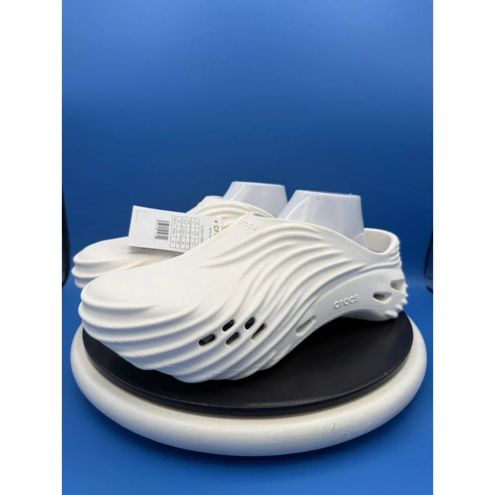 Crocs Echo Wave Mens Size 12 Chalk White Slip On Clogs Outdoor Sandals Shoes